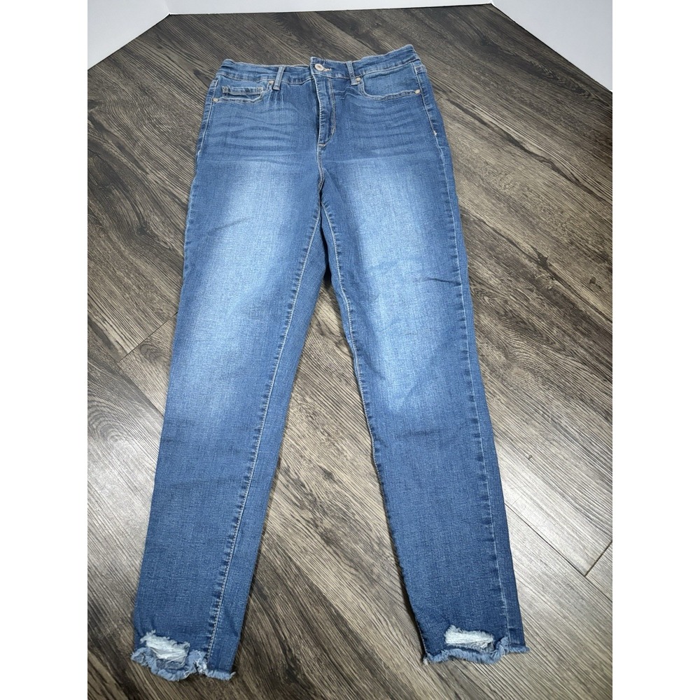 Sofia Jeans by Sofia Vergara Rosa Curvy Ankle Womens Size 8 Blue Raw Hem Stretch